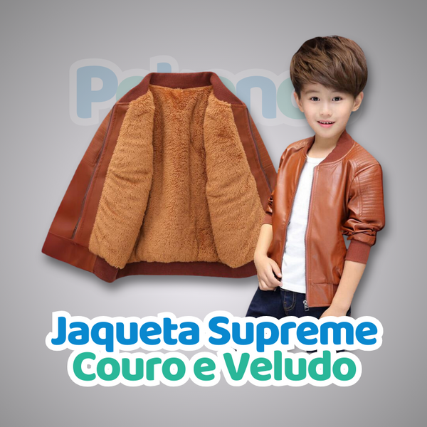 Jaqueta de Couro e Veludo Supreme