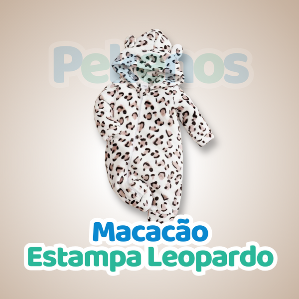 Macacão de Inverno com Estampa de Leopardo
